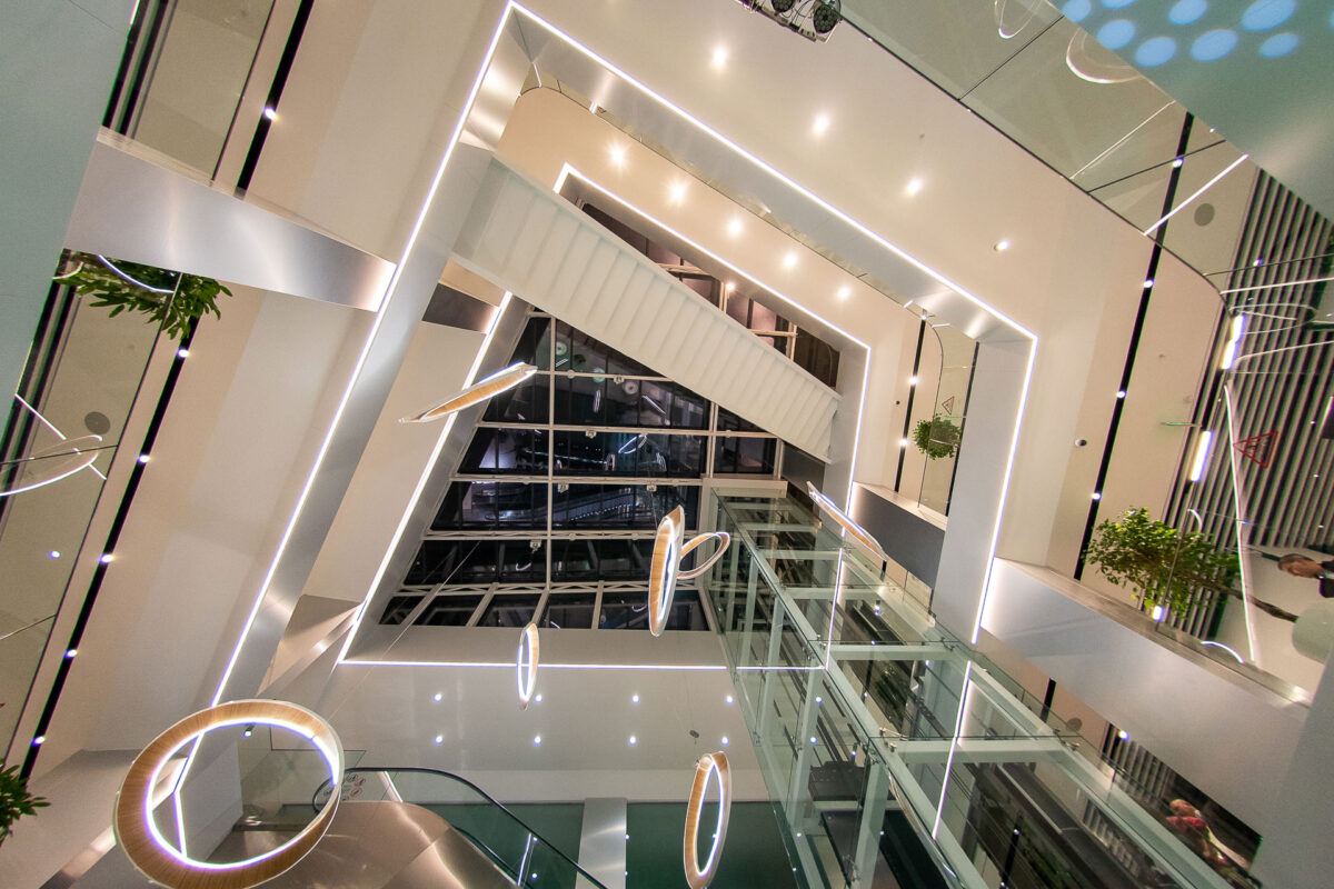 Architectural lighting interior — Toro Center reference